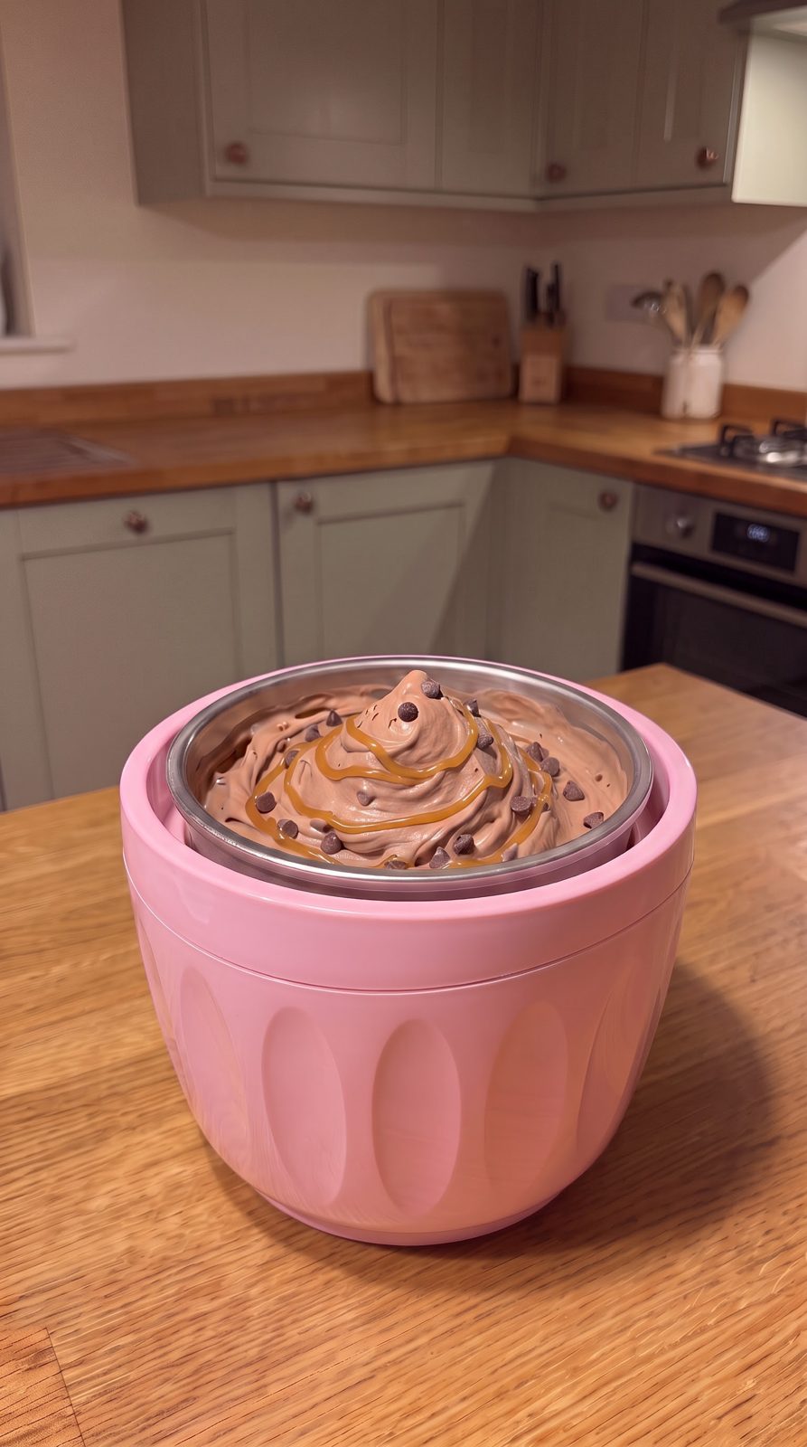 Helado casero con manjar