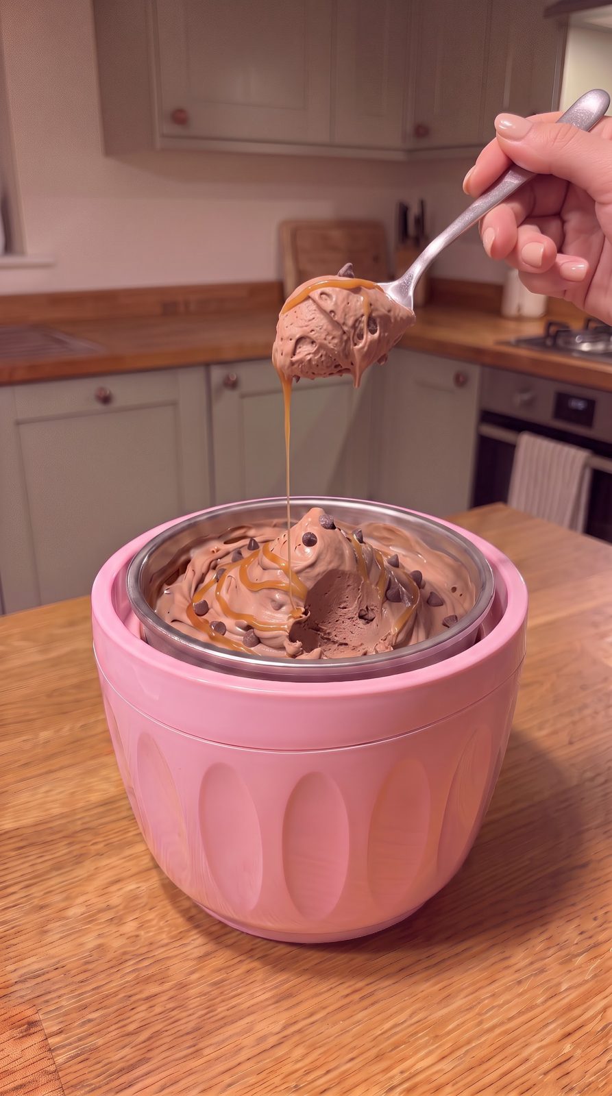 Primer bocado de helado casero